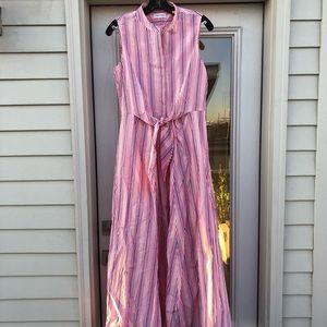 Calvin Klein striped midi shirt dress